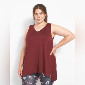 LIVI Soft V-Neck High-Low Tank With Back Cutout